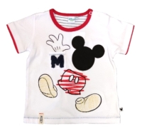 Baby T-Shirt für Jungen in weiß mit Micky Maus